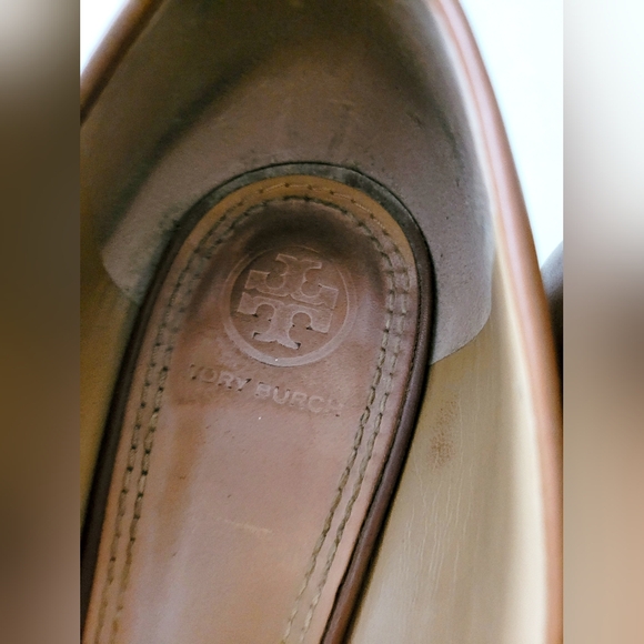 Tory Burch Mini Miller Veg Nappa Leather Women's Wedge Shoes Royal Tan US 9 - Picture 12 of 16